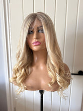 Load image into Gallery viewer, Ready to Ship Luxury 18” 130% 13x6 Light Blonde Balayage Human Hair Wig