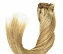 Load image into Gallery viewer, Luxury 100g Weft Human Hair Extensions #10/60 Piano Blonde Balayage Straight