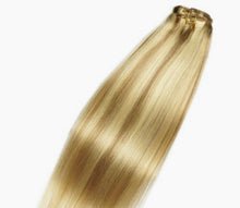 Load image into Gallery viewer, Luxury 100g Weft Human Hair Extensions #10/60 Piano Blonde Balayage Straight