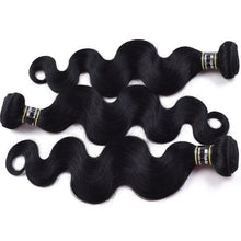 Load image into Gallery viewer, Luxury Jet Black Body Wave #1 Peruvian Virgin Human Hair Extensions 7A Weave