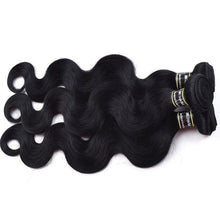 Load image into Gallery viewer, Luxury Jet Black Body Wave #1 Peruvian Virgin Human Hair Extensions 7A Weave