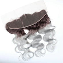 Load image into Gallery viewer, Luxury Body Wave Brazilian Dark Roots Grey 13x4 Lace Frontal 13x4 Virgin Hair 7A