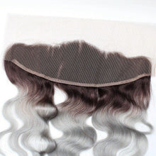 Load image into Gallery viewer, Luxury Body Wave Brazilian Dark Roots Grey 13x4 Lace Frontal 13x4 Virgin Hair 7A