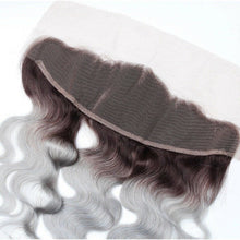 Load image into Gallery viewer, Luxury Body Wave Brazilian Dark Roots Grey 13x4 Lace Frontal 13x4 Virgin Hair 7A