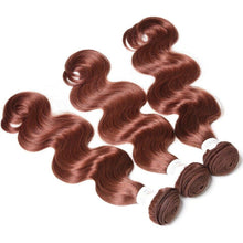 Load image into Gallery viewer, Luxury Peruvian Dark Auburn #33 Body Wave Virgin Human Hair Extensions 10A