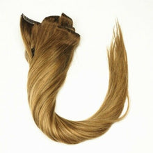 Load image into Gallery viewer, Luxury Clip In Human Hair Extensions #4/27 Balayage Ombre Straight 7pcs 120g