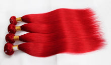 Load image into Gallery viewer, Luxury Brazilian Silky Straight Hot Red Virgin Human Hair Extensions Weave Weft