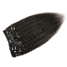 Load image into Gallery viewer, Luxury Brazilian Clip In Kinky Straight Virgin Human Hair Extensions 7pcs 120g
