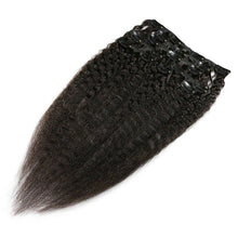 Load image into Gallery viewer, Luxury Brazilian Clip In Kinky Straight Virgin Human Hair Extensions 7pcs 120g