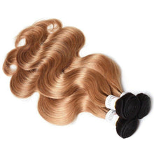 Load image into Gallery viewer, Luxury 100g Peruvian Human Hair Extensions #1b/27 Honey Blonde Ombre Body Wave