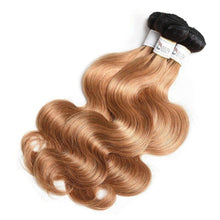 Load image into Gallery viewer, Luxury 100g Peruvian Human Hair Extensions #1b/27 Honey Blonde Ombre Body Wave