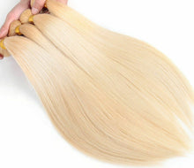 Load image into Gallery viewer, Luxury Silky Straight Bleach Blonde #613 Brazilian Virgin Human Hair Extensions