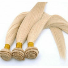 Load image into Gallery viewer, Luxury Silky Straight Bleach Blonde #613 Peruvian Virgin Human Hair Extensions
