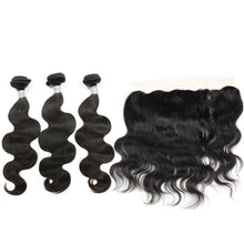 Load image into Gallery viewer, Luxury Peruvian Body Wave Human Virgin Hair Extensions + 13x4 13x4 Lace Frontal