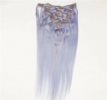 Load image into Gallery viewer, Luxury Clip In Human Hair Extensions Remy Lavender Purple Highlights 120g