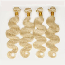 Load image into Gallery viewer, Luxury Body Wave Peruvian Bleach Blonde Virgin #613 Human Hair Extensions Weave