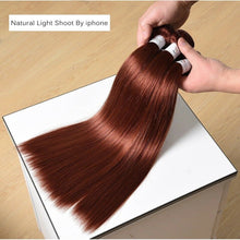 Load image into Gallery viewer, Luxury Peruvian Dark Auburn #33 Silky Straight Virgin Human Hair Extensions 10A