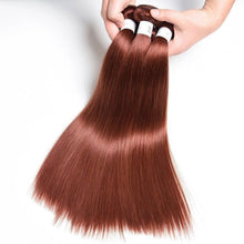 Load image into Gallery viewer, Luxury Peruvian Dark Auburn #33 Silky Straight Virgin Human Hair Extensions 10A