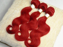 Load image into Gallery viewer, Luxury Body Wave Brazilian Hot Red Virgin Human Hair Weave Weft Extensions