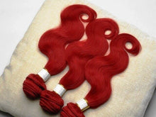 Load image into Gallery viewer, Luxury Body Wave Brazilian Hot Red Virgin Human Hair Weave Weft Extensions