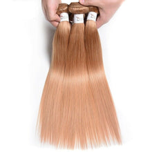 Load image into Gallery viewer, Luxury Peruvian Honey Blonde #27 Silky Straight Virgin Human Hair Extensions 10A
