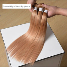 Load image into Gallery viewer, Luxury Peruvian Honey Blonde #27 Silky Straight Virgin Human Hair Extensions 10A