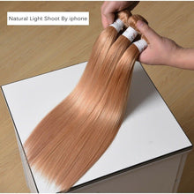 Load image into Gallery viewer, Luxury Peruvian Honey Blonde #27 Silky Straight Virgin Human Hair Extensions 10A