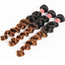 Load image into Gallery viewer, Luxury Loose Wave Brazilian Auburn Ombre #30 Virgin Human Hair Extensions Weave
