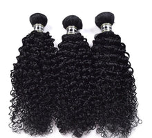 Load image into Gallery viewer, Luxury Jet Black #1 Kinky Curly Brazilian Virgin Human Hair Extensions Weave