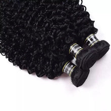 Load image into Gallery viewer, Luxury Jet Black #1 Kinky Curly Brazilian Virgin Human Hair Extensions Weave