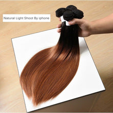 Load image into Gallery viewer, Luxury Peruvian #1b/30 Auburn Silky Straight Virgin Human Hair Extensions 10A