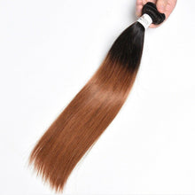 Load image into Gallery viewer, Luxury Peruvian #1b/30 Auburn Silky Straight Virgin Human Hair Extensions 10A