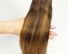 Load image into Gallery viewer, Luxury 100g Weft Human Hair Extensions #2/8 Balayage Ombre Brown Straight Weave