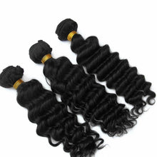 Load image into Gallery viewer, Luxury Deep Wave Malaysian Wavy Virgin Human Hair Extensions 7A Weave Weft