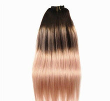 Load image into Gallery viewer, Luxury Clip In Human Hair Extensions Balayage #2/Rose Gold Remy Ombre 120g