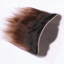 Load image into Gallery viewer, Luxury Brazilian Three Tone Ombre Auburn #30 Straight Hair Extensions + Frontal