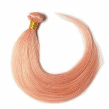 Load image into Gallery viewer, Luxury Brazilian Pink Rose Gold Straight Human Hair Extensions + 4x4 Closure