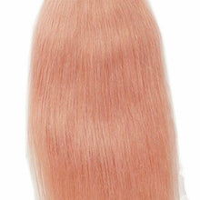 Load image into Gallery viewer, Luxury Brazilian Pink Rose Gold Straight Human Hair Extensions + 4x4 Closure