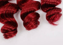 Load image into Gallery viewer, Luxury Loose Wave Brazilian Burgundy #99J Dark Roots Ombre Virgin Hair + Closure