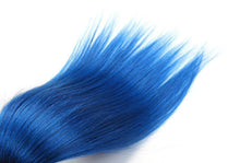 Load image into Gallery viewer, Luxury Dark Roots Blue Straight Brazilian Ombre Virgin Human Hair Extensions