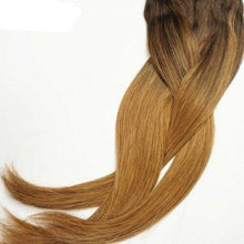Load image into Gallery viewer, Luxury Clip In Human Hair Extensions #2/8 Balayage Ombre Straight 7pcs 120g