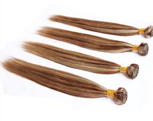 Load image into Gallery viewer, Luxury Brazilian Straight Brown Piano #8/613 Highlight Human Hair Extensions