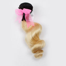 Load image into Gallery viewer, Luxury Loose Wave Brazilian Blonde Dark Roots Ombre Virgin Human Hair + Closure