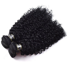Load image into Gallery viewer, Luxury Jet Black #1 Kinky Curly Peruvian Virgin Human Hair Extensions Weave