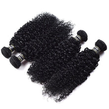 Load image into Gallery viewer, Luxury Jet Black #1 Kinky Curly Peruvian Virgin Human Hair Extensions Weave