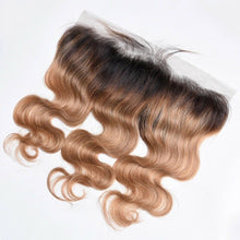 Load image into Gallery viewer, Luxury Body Wave Peruvian Honey Blonde #27 Dark Roots 13x4 Lace Frontal 13x4 10A