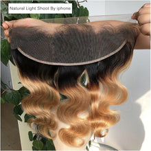 Load image into Gallery viewer, Luxury Body Wave Peruvian Honey Blonde #27 Dark Roots 13x4 Lace Frontal 13x4 10A