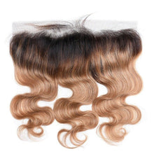 Load image into Gallery viewer, Luxury Body Wave Peruvian Honey Blonde #27 Dark Roots 13x4 Lace Frontal 13x4 10A