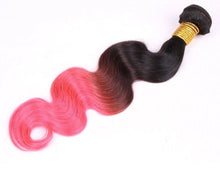 Load image into Gallery viewer, Luxury Peruvian Pink Ombre Body Wave Virgin Human Hair Extensions
