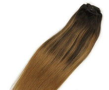Load image into Gallery viewer, Luxury 100g Weft Human Hair Extensions #2/6 Balayage Ombre Dark Brown Straight